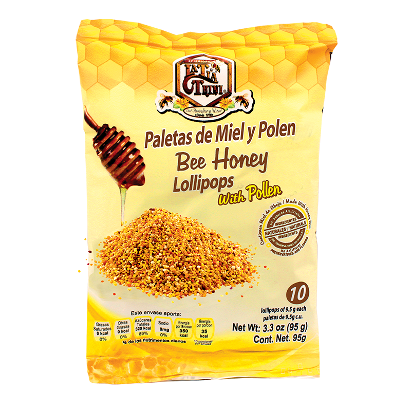 Paletas de Miel y Polen La Tia Trini - 10 Piezas