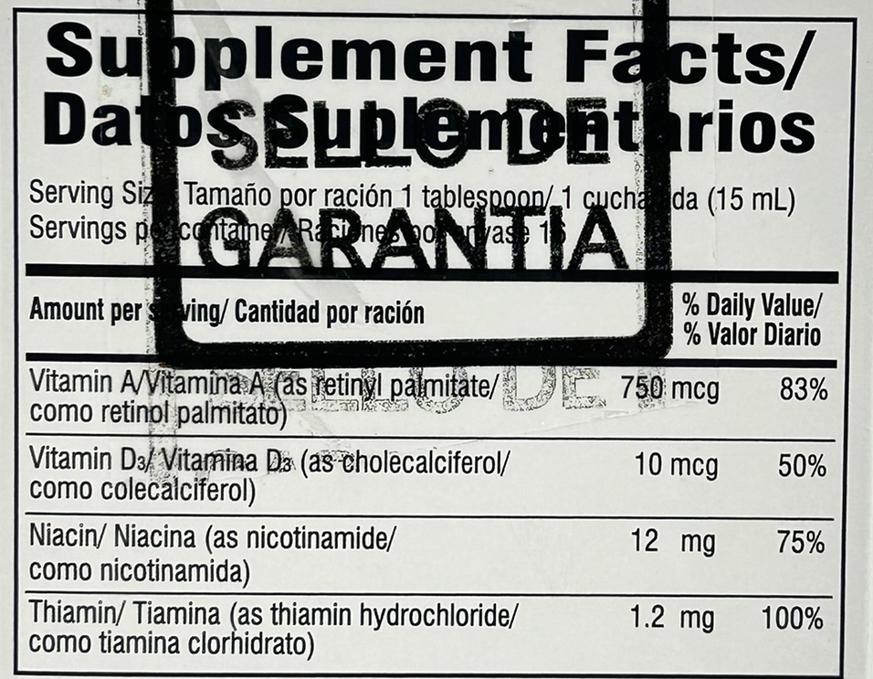 Bacaolina Lainez 8 oz. Adulto suplementos