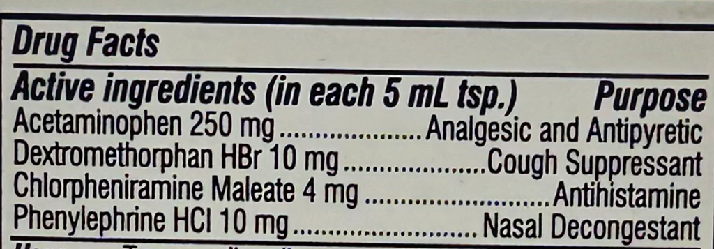 Baczol Antigripal drug facts