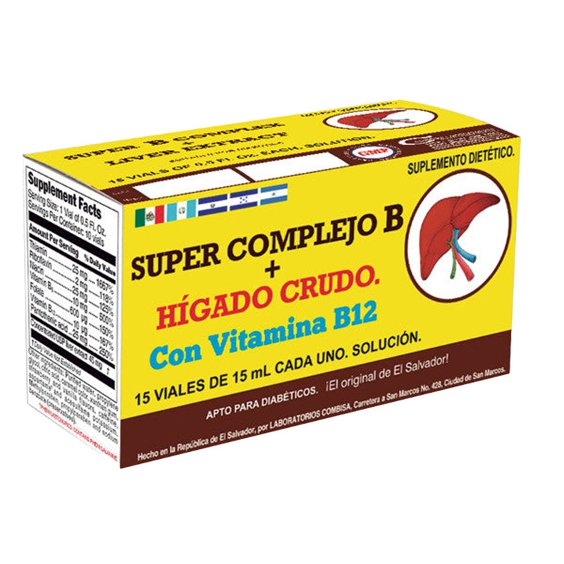 Super Complejo B Higado crudo 15vial x 15ml