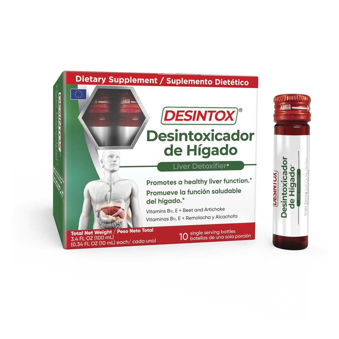 Desintox® Desintoxicante Del Hígado 10 Viales (10 Ml)