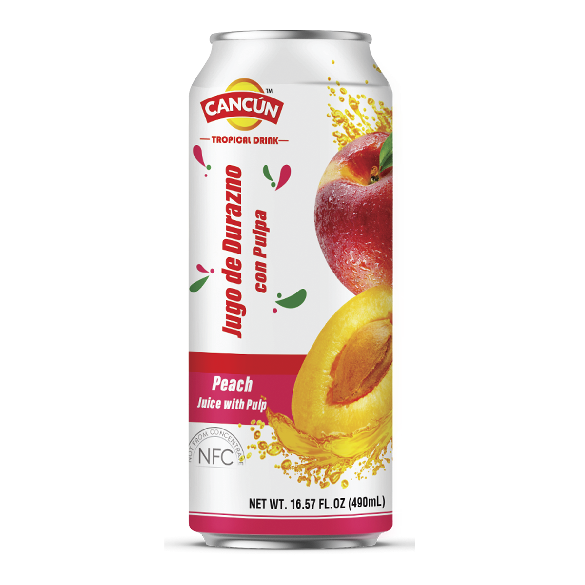 Jugo cancun de durazno 24 pc de 490 ml