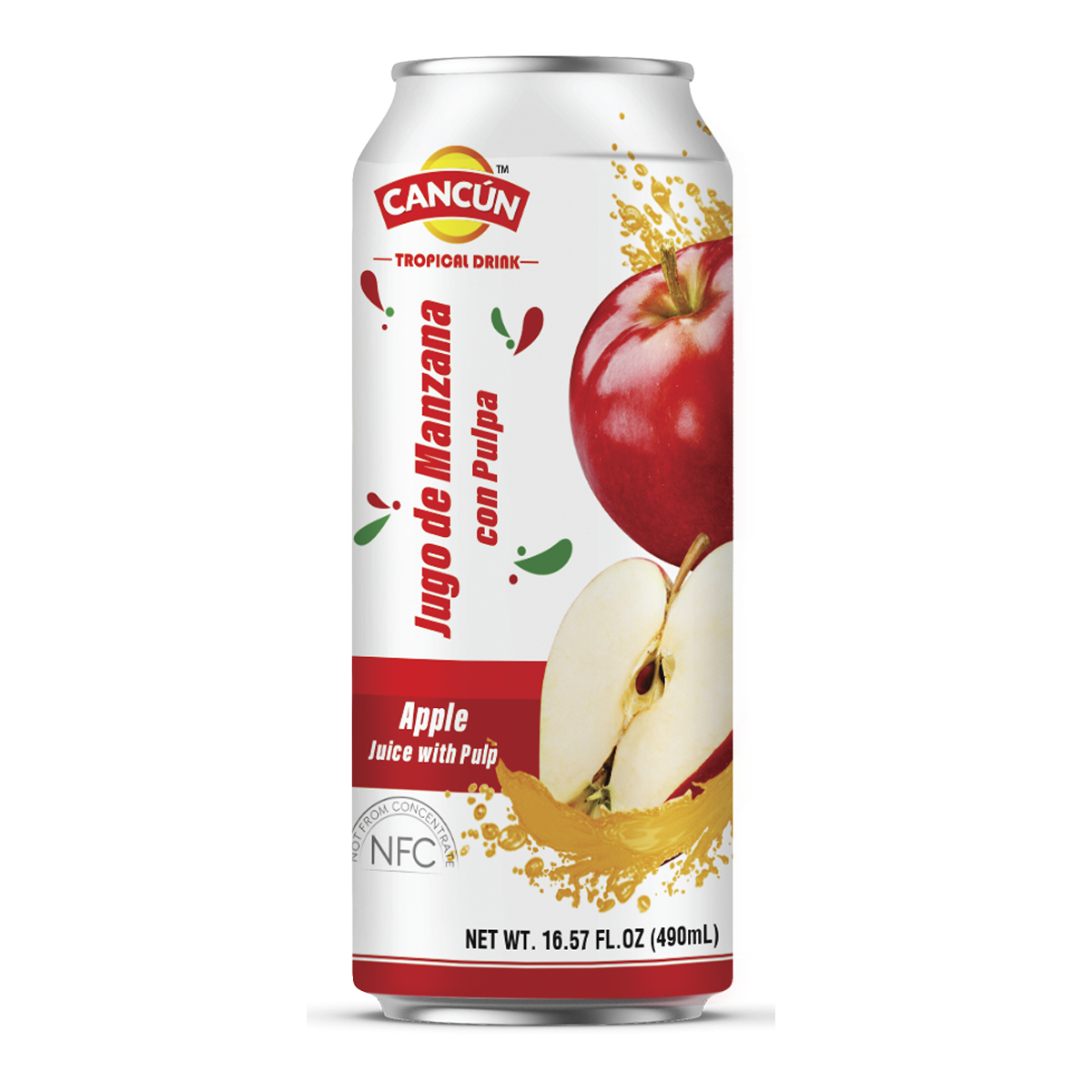 Jugo cancun de manzana 24pz 490ml