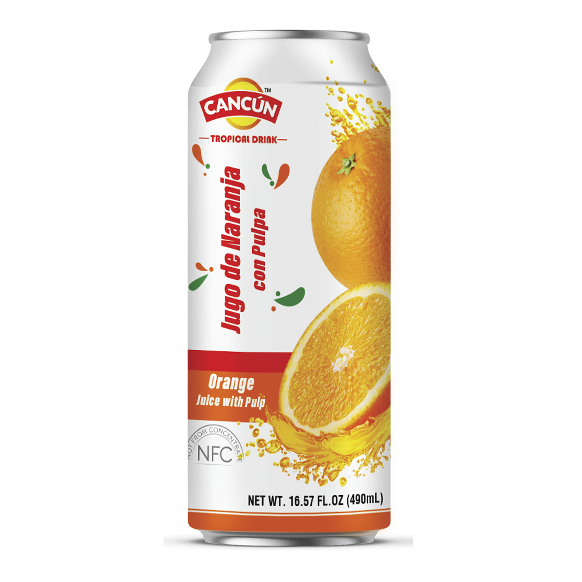 Jugo cancun de naranja 24pz de 490 ml