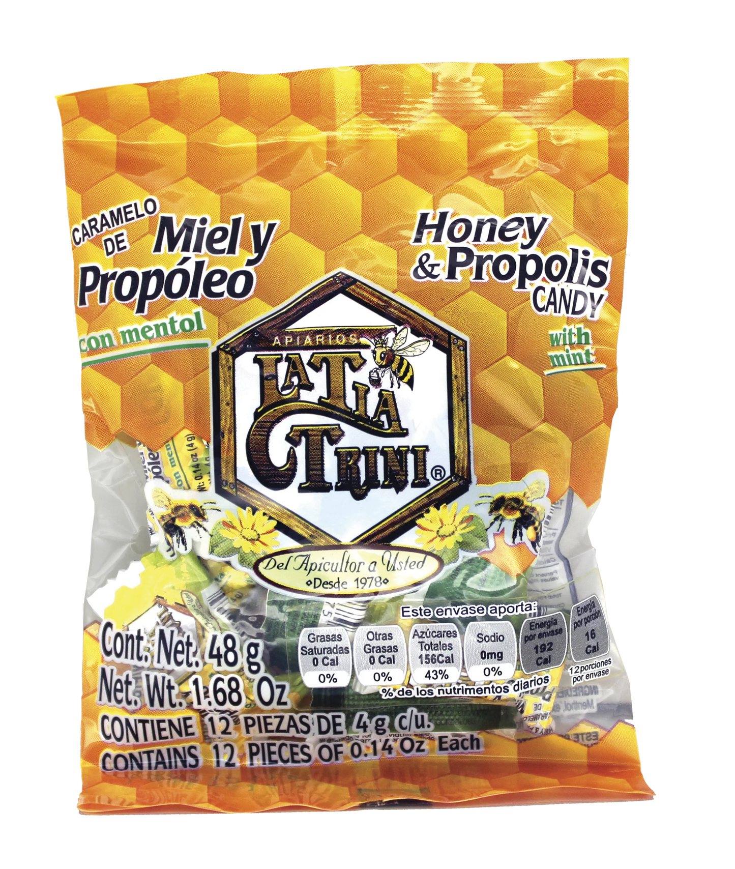 honey and propolis candy bag 12 units