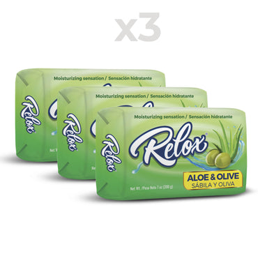 Relox jabon aloe y oliva 3 pcs