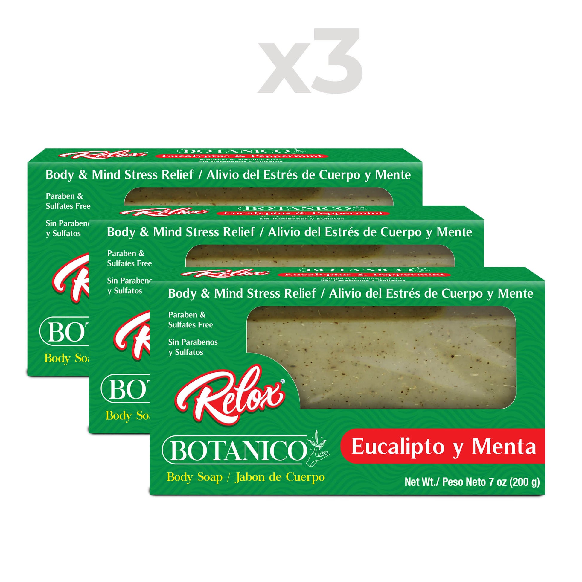 Relox jabón botánico eucalipto y menta 3pcs