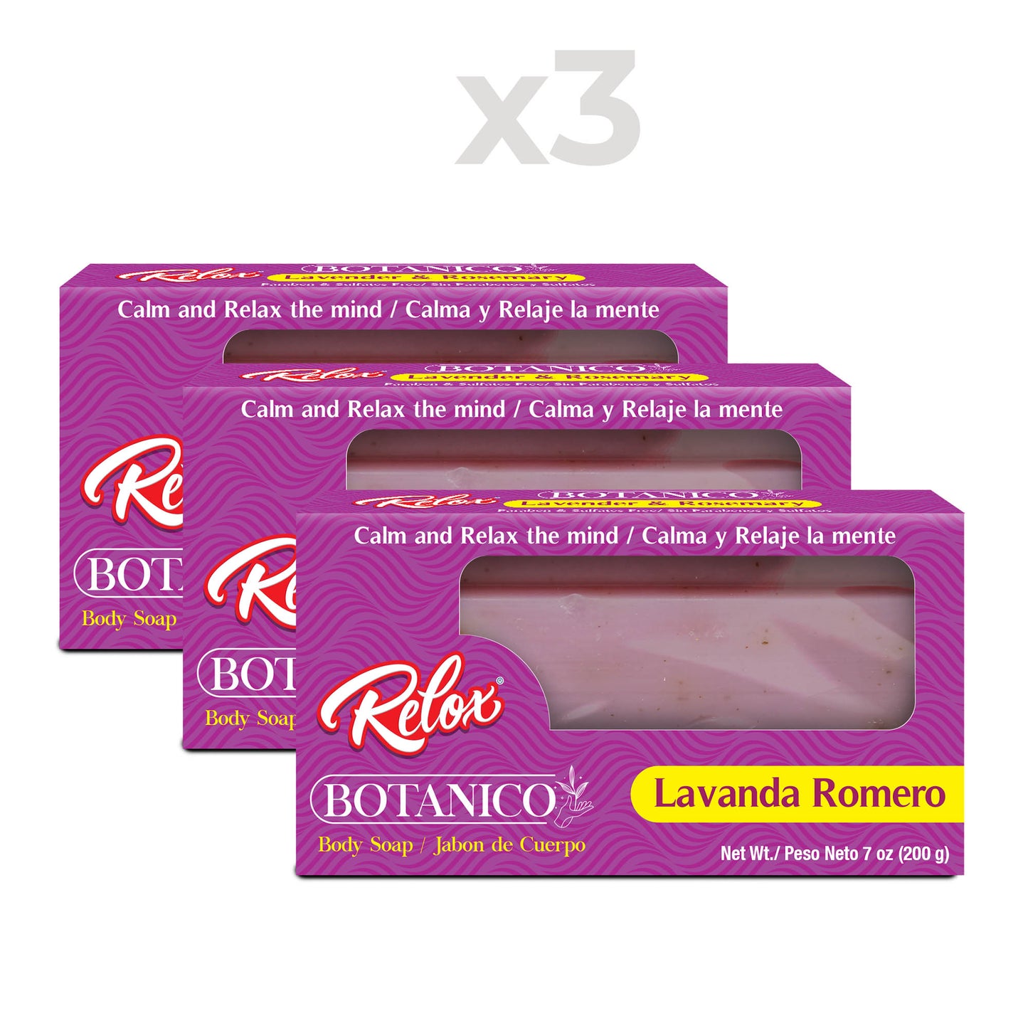 Relox Botánico lavanda y romero 3pcs 