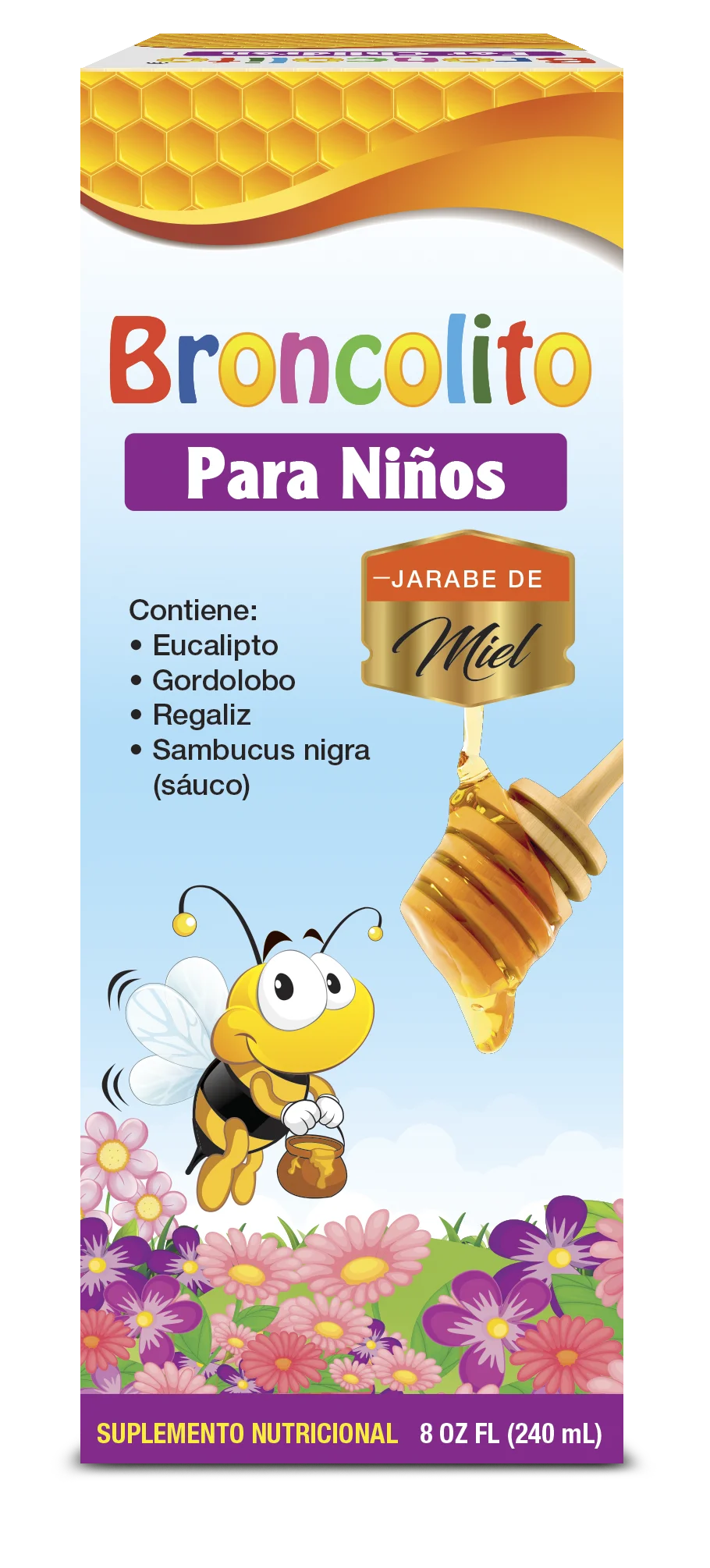 Jarabe de miel Broncolito® para niños 8 oz (240 ml)