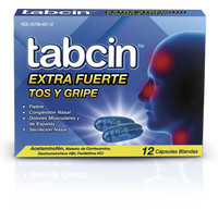 Tabcin extra fuerte tos y cápsulas de gripe x 12